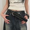 Rivet Punk Needle Buckle Belt For Men Women  Versatile Y2K Jeans Decor Pu Leather Strap Hip Hop Retro Waistband