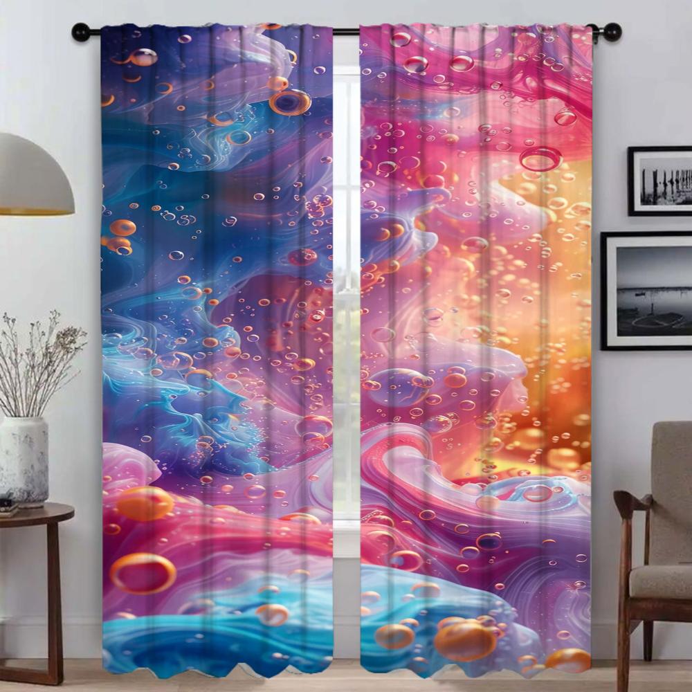 Verdunklungsküchenvorhänge für Schlafzimmer Dream Dopamin-Farbe Moderne Wohnzimmervorhänge 2 Stück Trennvorhänge Fenstergardine
