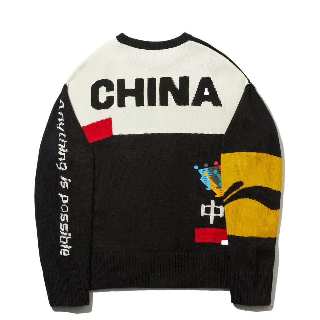 Li Ning Milan Fashion Week Casual Loose Versatile Pullover Knit Sweater Men sweater AMBW215-2