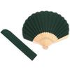 Shoroku Summer Fan with Fan Fashion Day [Nishikawa Shoten] Case, Soleil, Women's Fan, Gift, Mother's (Plain Green)