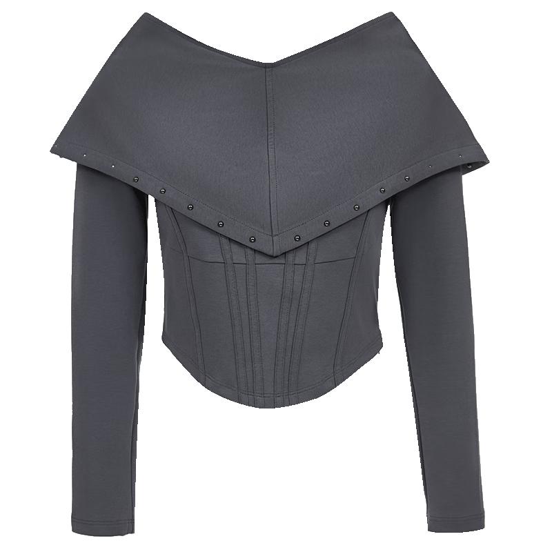 VEROMODA Women's Wasteland Style Detachable Rivet T-Shirt