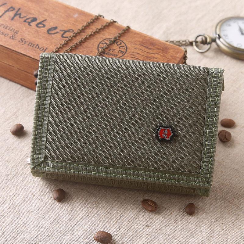 Men's 2025 Solid Color Korean Style Tri-fold Canvas Wallet & Coin Purse