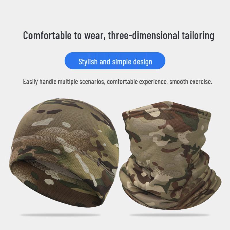 Fleece-Lined Winter Camouflage Hat Mask Gloves Set