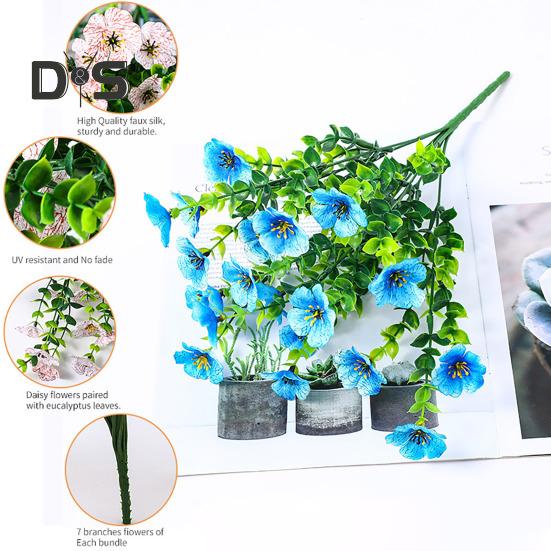 Artificial Violet Flowers All-season Faux Flower Bundle Realistic Fake Violets with Bendable Stems for Outdoors Garden Wedding Decorations
