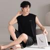 Men's pajamas summer thin cotton vest shorts cool summer men's casual can wear large size loungewear