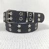 Adjustable Star Waist Belt with Star Silver Studs Detailing for Rock Music Lover Festivals and Nightclubs Waistband