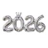 Crown 2026 Number Aluminum Foil Balloon - For Christmas & New Year Decorations, Festive Party Supplies, Christmas Decorations