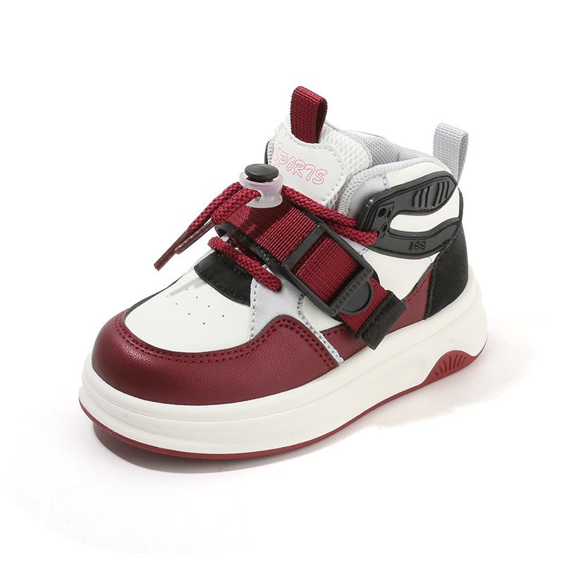 Children's sports shoes 2025 spring and autumn boys' casual board shoes high-top girls' bread shoes dopamine baby dad shoes