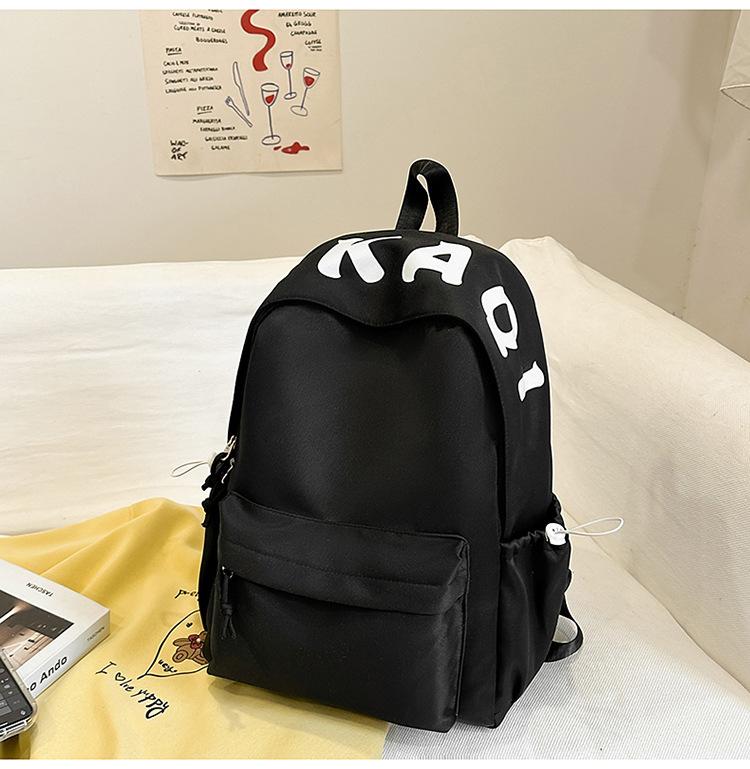 School bag Mori casual simple versatile college student school bag fresh and sweet solid color with letters light large capacity backpack