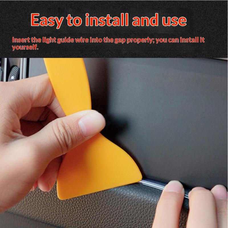 1 Set Car Interior El Wire Neon Atmosphere Light Flexible Cold Light Strip Auto Dashboard Door Decor Lighting For Vehicle