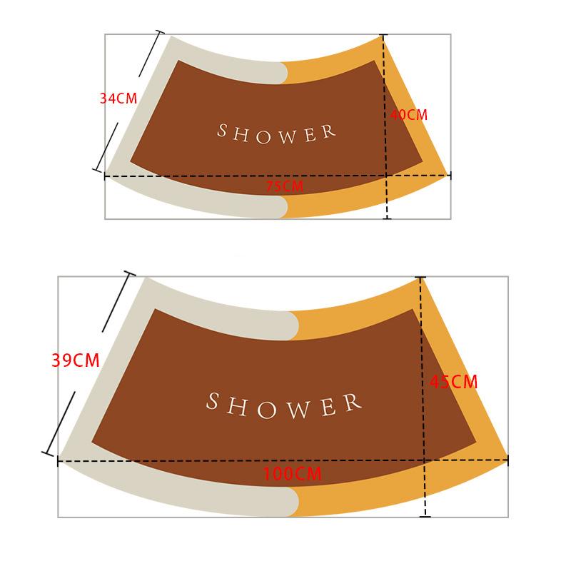 

Super Absorbent Curved Bathroom Quick Drying Floor Mat Easy To Clean Door Mat Non-slip Entrance Bath Bedroom Carpet 40x75cm