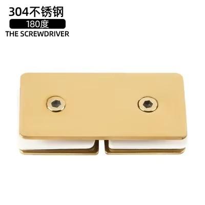 Stainless Steel Frameless Glass Black Door Hinge 90 Degrees of Bathroom Clamp Bathroom Folding Glass Clip Package Mail