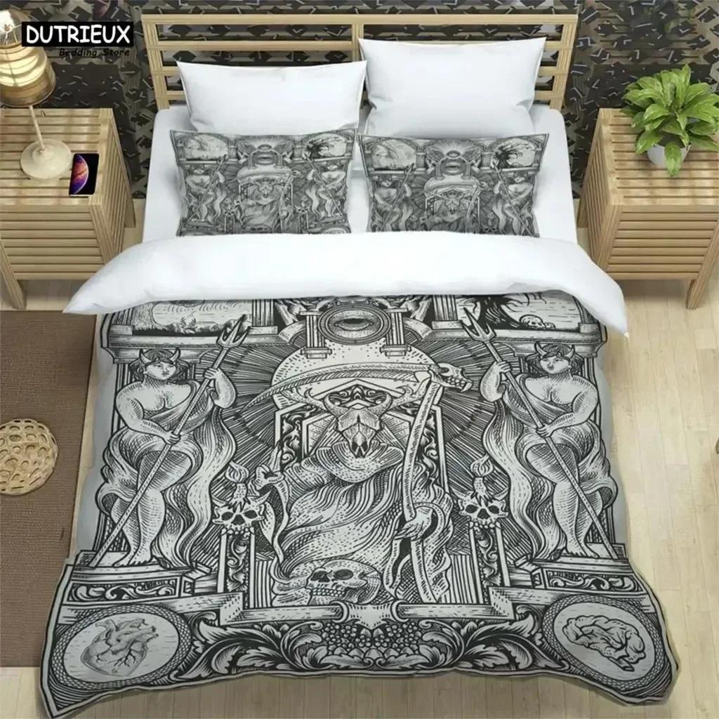 3D Print Medieval Dark Retro Digital 3D Duvet Cover Bedding Set Comforter Linen Pillowcases Home Decor Single Double King Queen