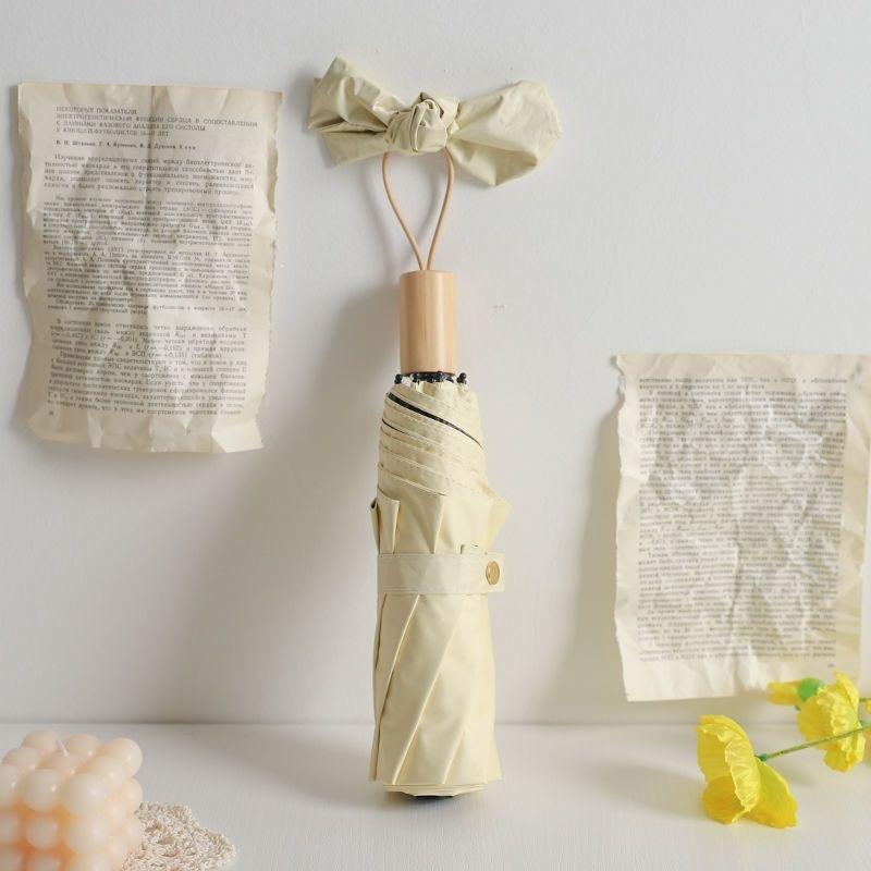 French retro umbrella folding weather and rain sun umbrella sun protection UV protection female minimalist abstinence ins wind