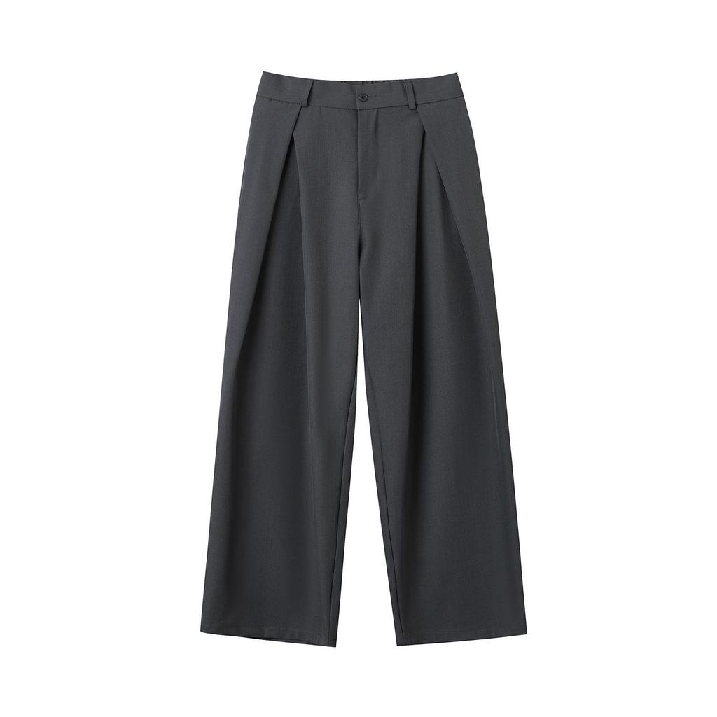 Men's High-end Wide-leg High-waisted Drape Pants for Early Spring 2026 - Casual Straight-leg Style