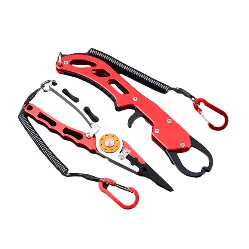 Multi-Function Fishing Pliers Fish Lip Grippers Hook Remover Portable Fishing Lines Cutter Scissors Comfortable Grip
