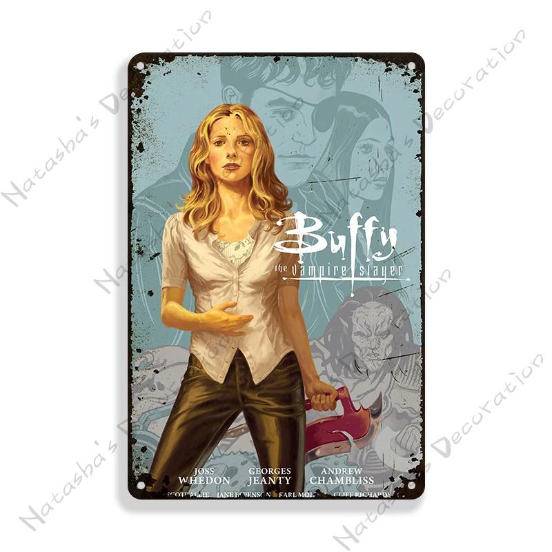Buffy the Vampire Slayer Plakát Klasický TV kovový plakát Vintage kovová cedule Pánská jeskyně Garáž Kovová deska Průmyslová dekorace