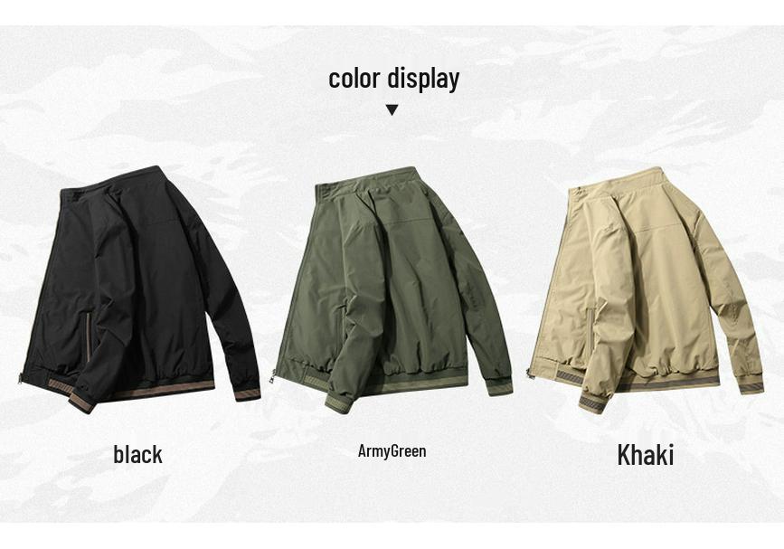 Men's Reversible Stand Collar Jacket for Spring and Autumn - Casual Style for Middle-aged and Elderly
