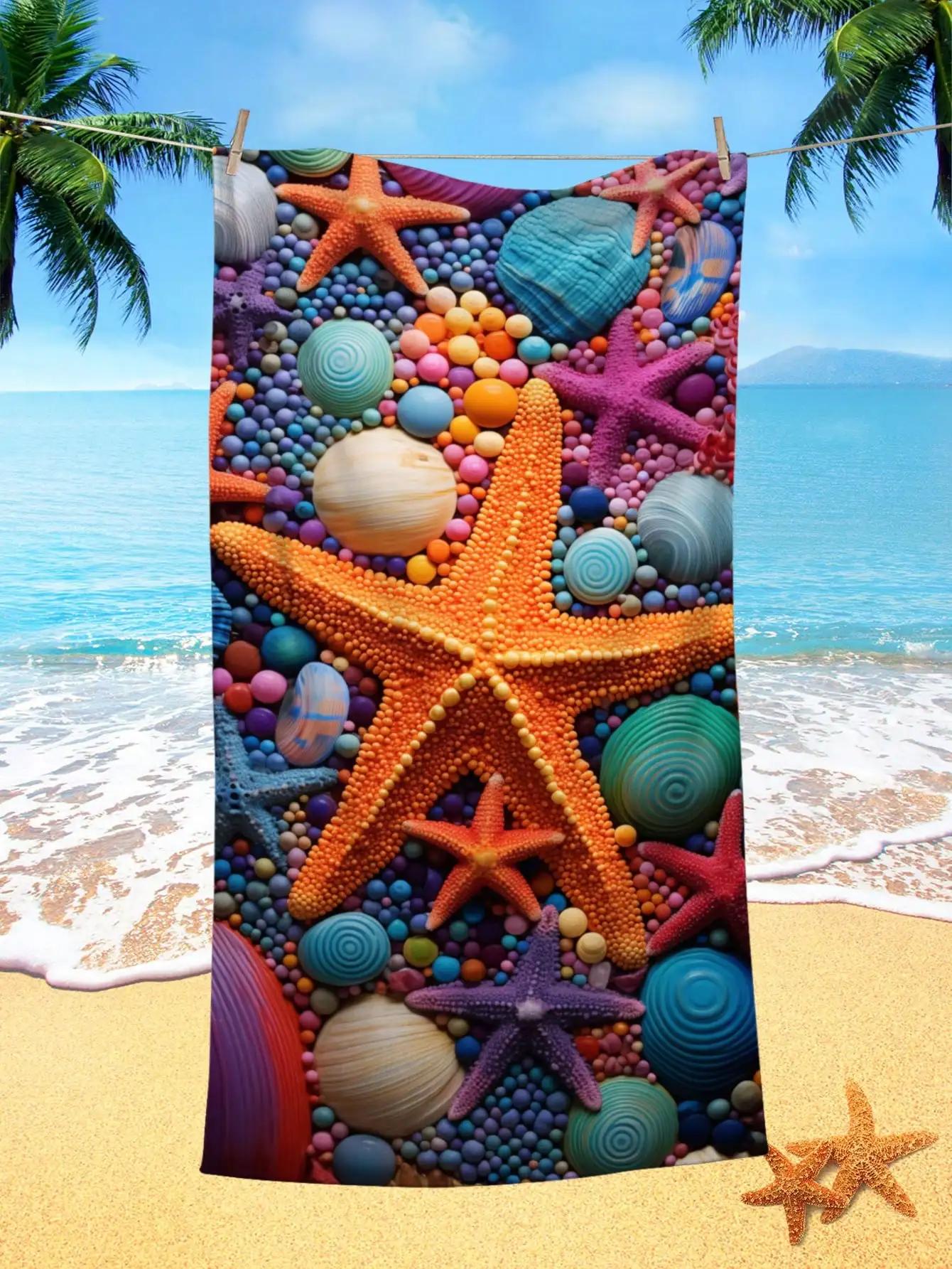 

1pc Style Blue Mandalay Pattern Beach Towel,Ultra-Fine Fiber Beach Blanket,Highly Absorbent Bath Towel,Suitable For Summer W40*H60(CM)