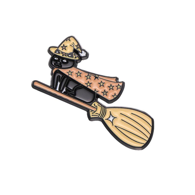 Adorable Cartoon Animal Creative Cat Brooch Cute Black Metal Badge For Outfits