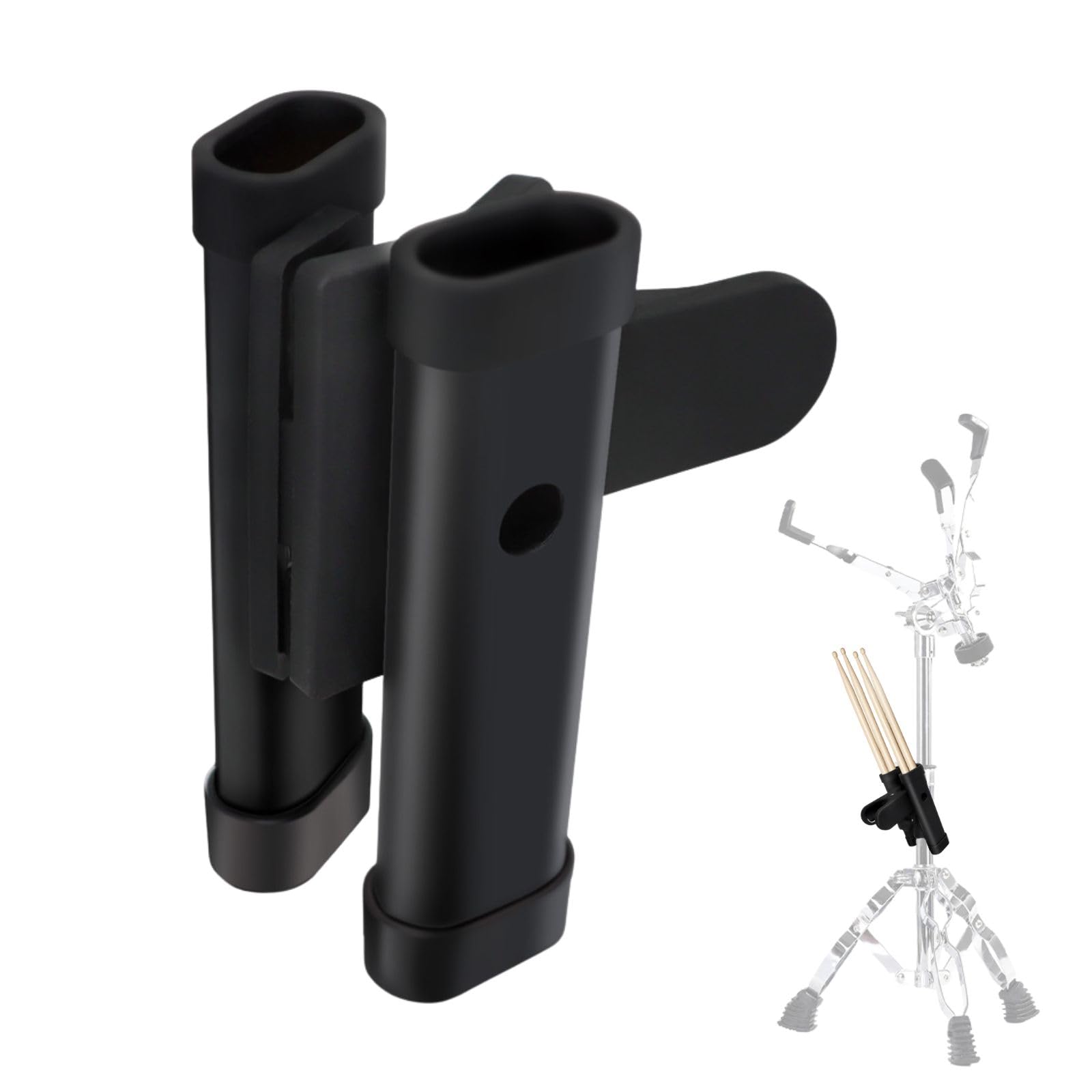 CIWS Drum Stick Case Holder Storage for Sticks Microphone Sheet Music Stand Black