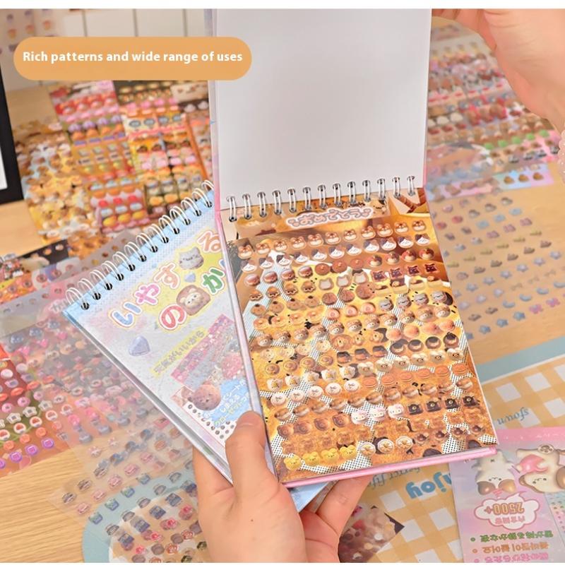 18Sheets/Book Cute Mini Desserts Cut Film Sticker Book Creative Handbook Diy Scrapbook Book Phone Decoration Collage Stationery