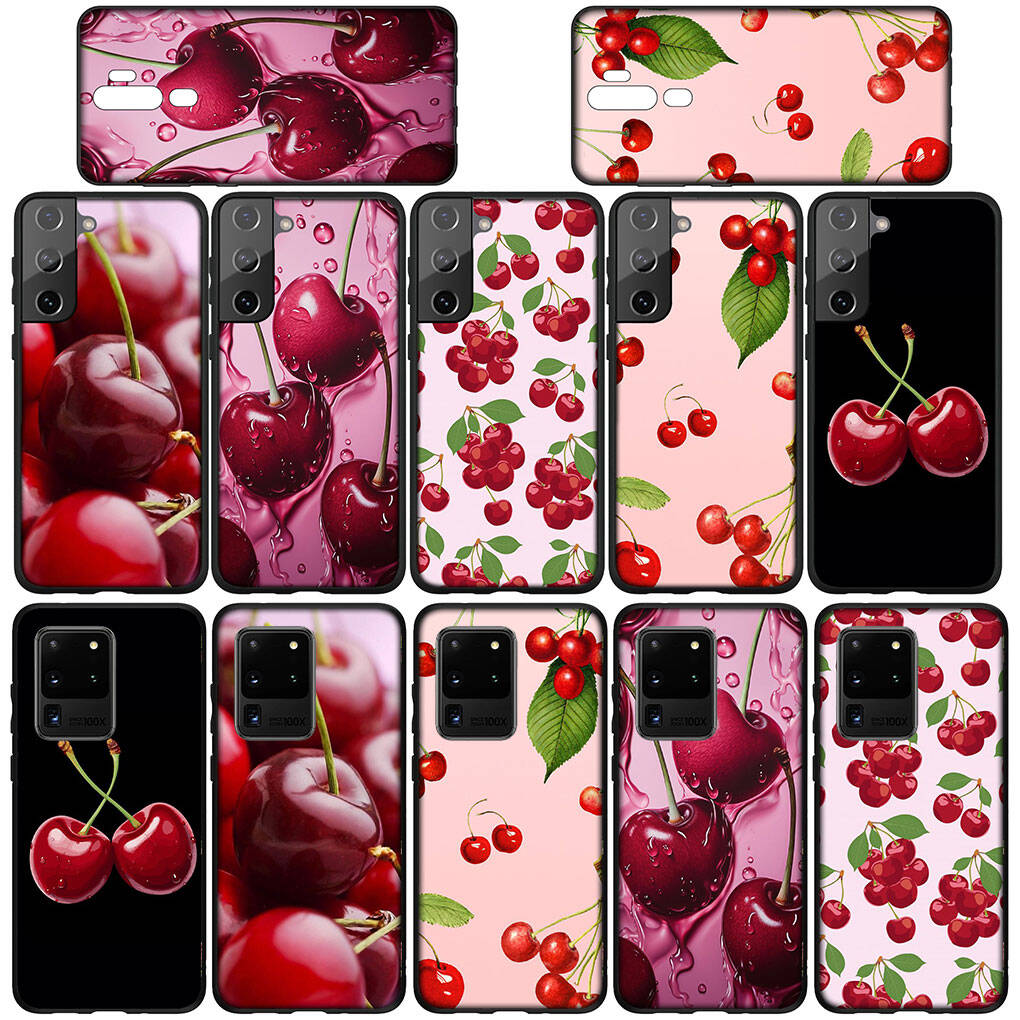 Phone Case for Samsung Galaxy S25 S23 S22 S24 Ultra FE A05 A06 A15 A16 A36 A37 A35 A54 A24 A52 A55 A56 A57 A25 A26 A53 A17 Summer Fruit Cherry Cover