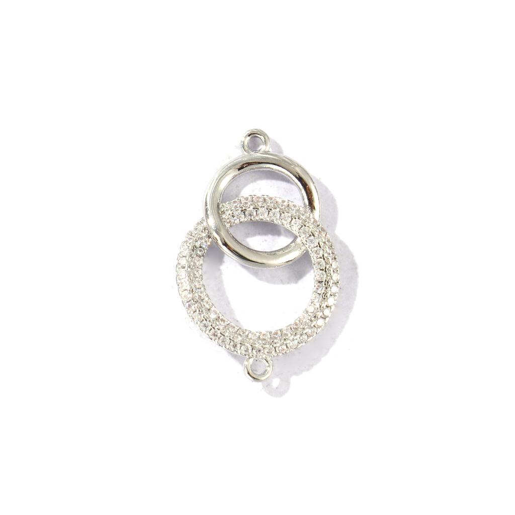 1 Stück Geometrische Verbinder Charms Anhänger Mehrfarbig Klar Zirkonia Messing Oval Doppelringe Für Halskette Ohrringe Herstellung