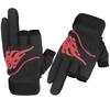 1 Paar rutschfeste Angelhandschuhe mit 3 geschnittenen Fingern, Sporthandschuhe für Outdoor-Angelausrüstung(Schwarz )