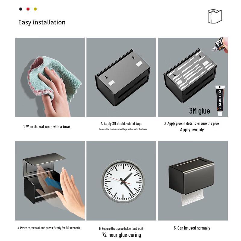 Yingtang Rechthoekige Gouden Wandmontage Houder voor Tissue en Toiletrol