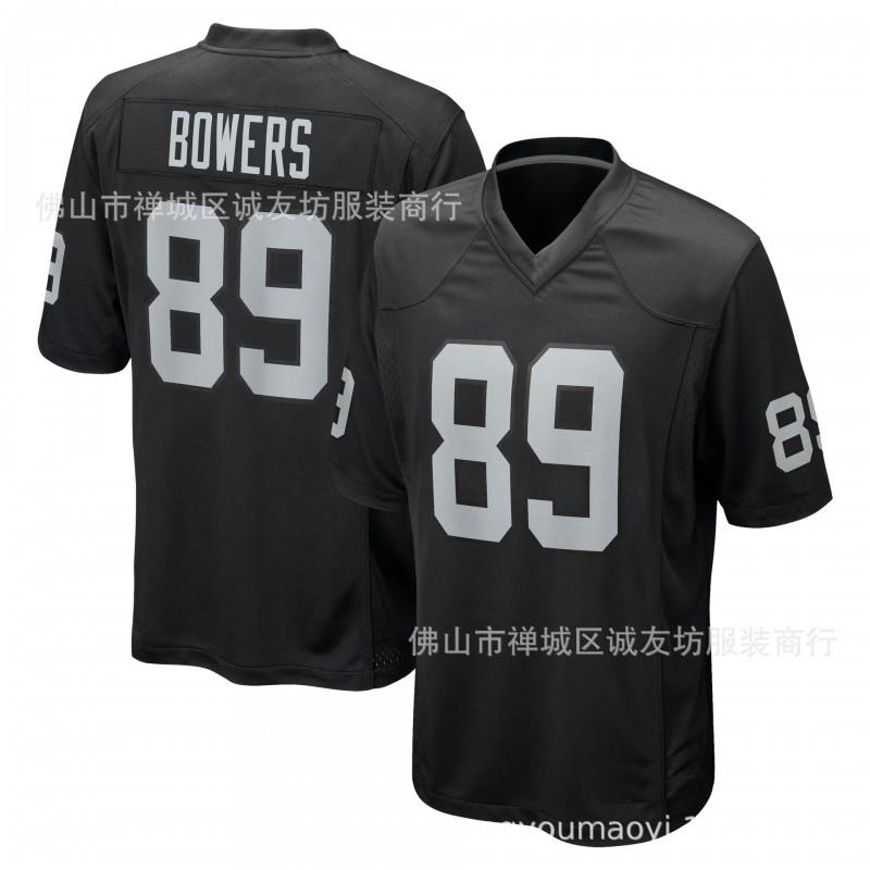 Brock Bowers Raiders 89 Football Jersey Mens Athletic Tee All Season Sports Top