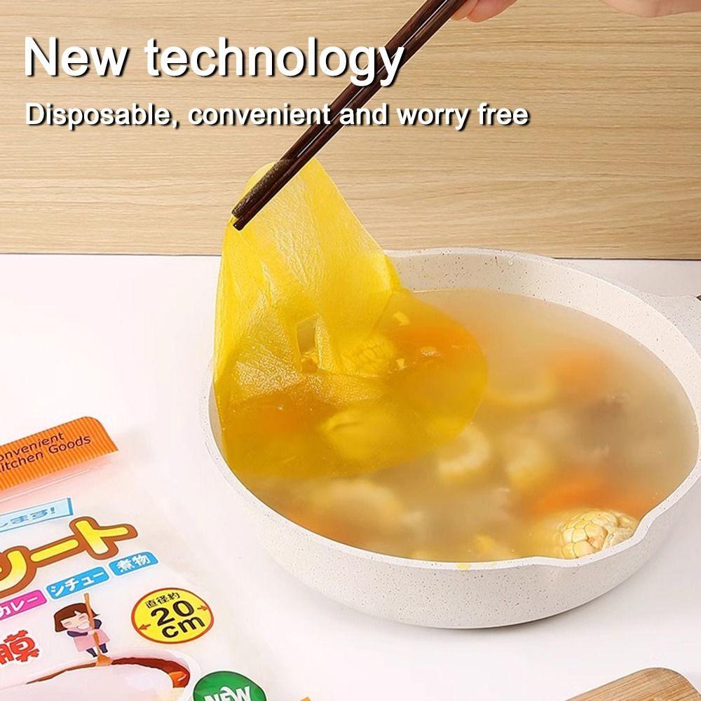 12PCS/Bag Disposable Soup Oil Absorbent Paper Food Grade Round Baking Oil Filter Paper Cooking Absorption Film Kitchen Supplies