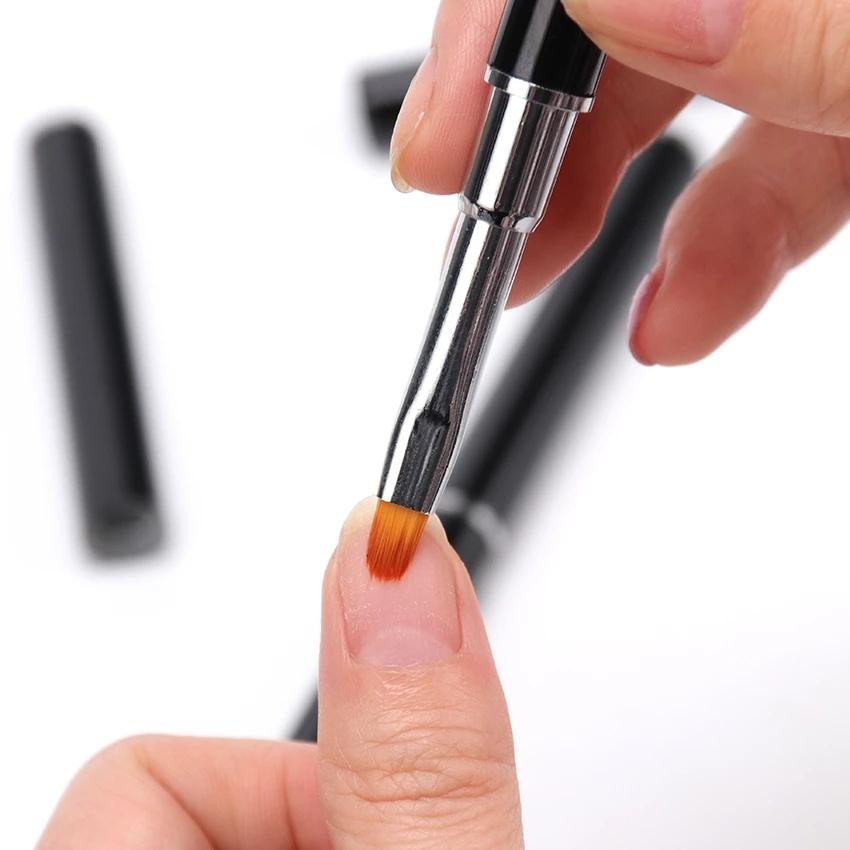 1PC Dual Ended Nail Art Acrylic UV Gel Extension Builder Flower Painting Pen Brush UV Gel Remover Spatula Stick Manicure Tool