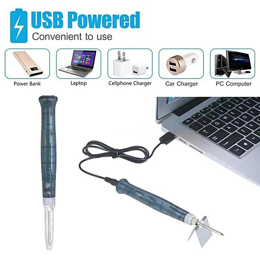 STONEGO Mini USB Soldering Iron 5V 8W Fast Heat Up Precise Tip for Hobbyists SMD Soldering