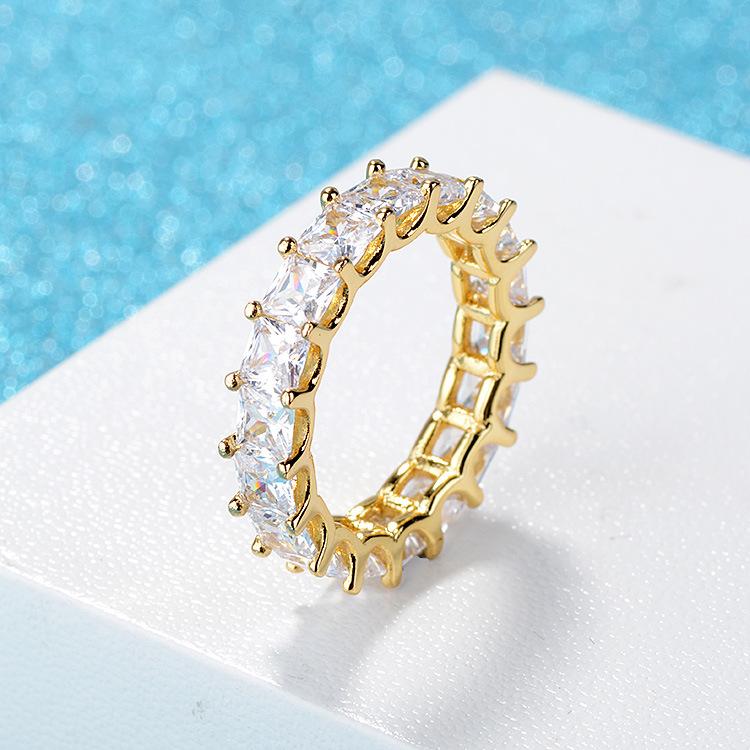Luxury Zircon Crystal Ring for Women, Simple European Style, Elegant Fashion Jewelry Gift