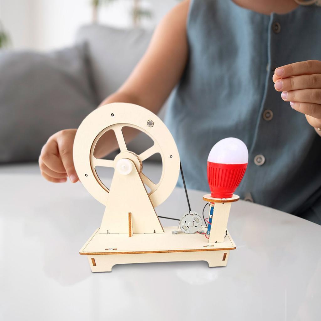 Wooden Science Kit Experiment Project Educational Stem Building Toy Hand Generator for Boy Girls