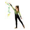 Mädchen Ganzkörper Strass-Leotard Rundhalsausschnitt Langarm Kontrastfarben-Print Steg-Jumpsuit für Gymnastikwettkampf Training