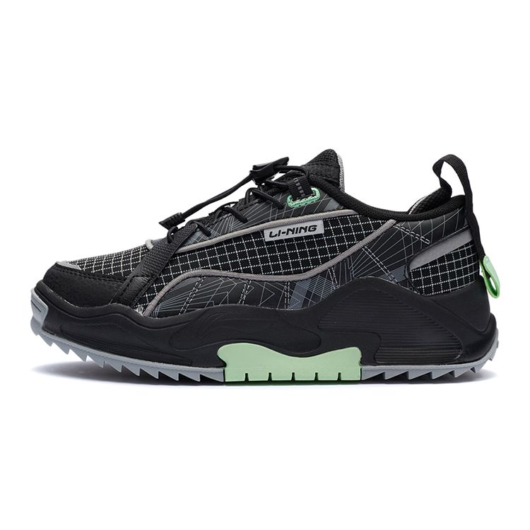 Li-Ning Reflective Non-Slip Shock Absorbing Durable Low-Top Kids Running Shoes Kids sneaker Black YKCR124-1