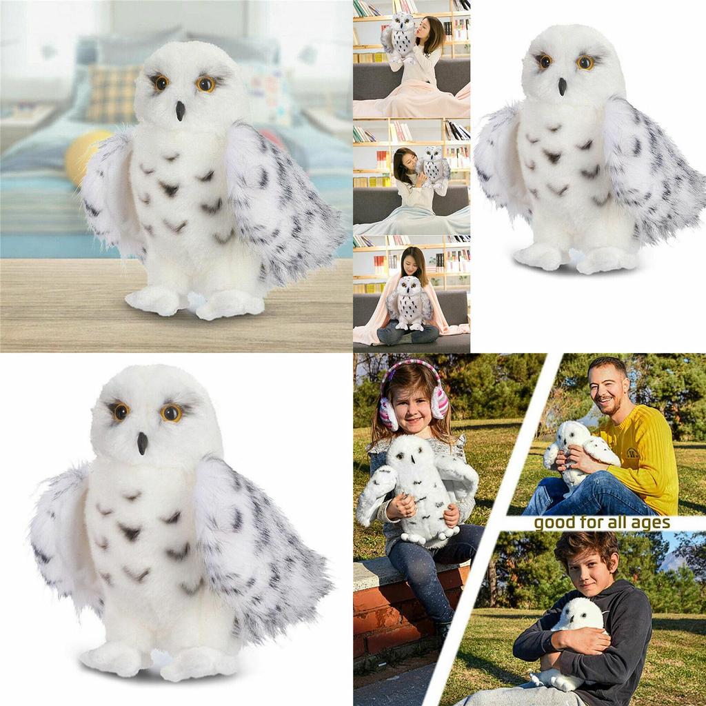 Adorable Wizard Snowy Owl Plush Toy Soft Stuffed Doll For Kids Christmas Gift