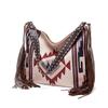 European and American Retro Bohemian Handmade Woven Flowing Silk Cotton and Linen Single Shoulder Large Bag for Women
