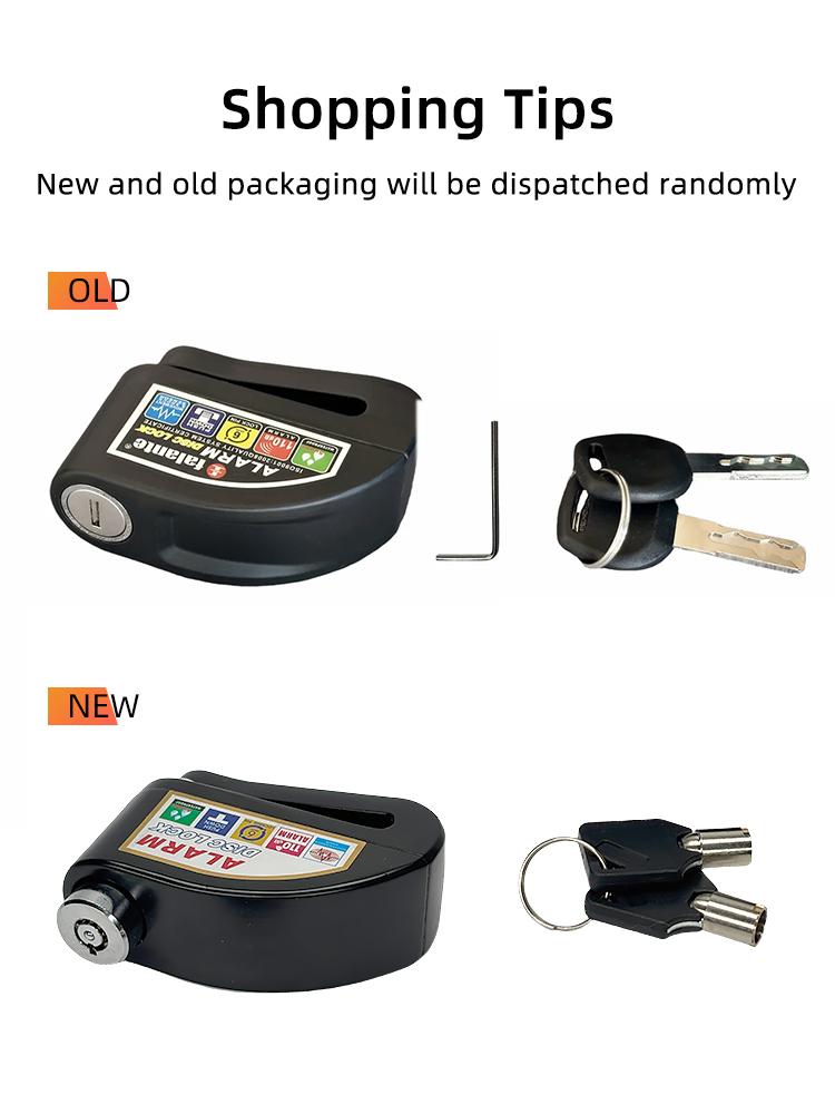 Motorrad Fahrrad Lock Alarm Sicherheit Schutz Vorhängeschloss Disc Aluminium Legierung Anti-Diebstahl Erinnerung Seil Lock Beutel Motorrad Zubehör