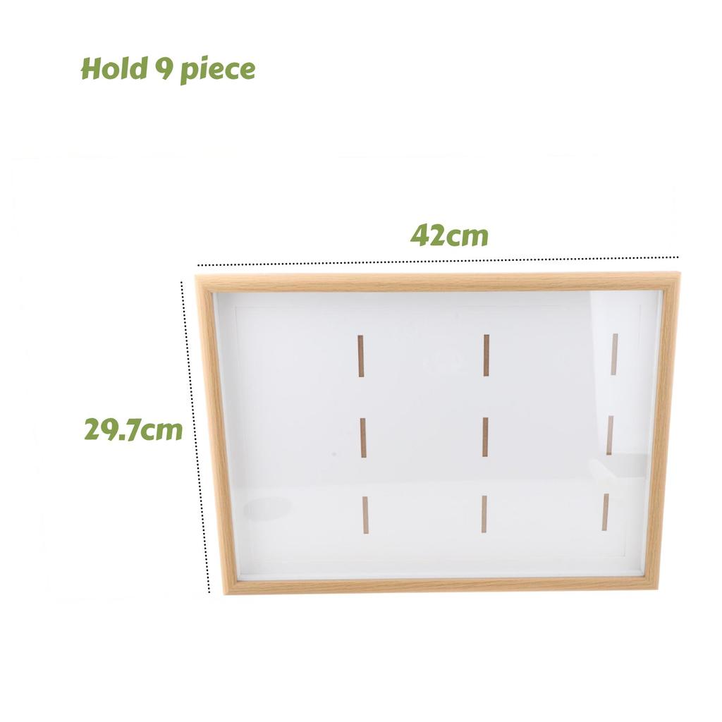 Wooden Honor Medal Display Photo Frame Medal Dust-Proof Display Case for Sports Military Medal Display Picture Frame