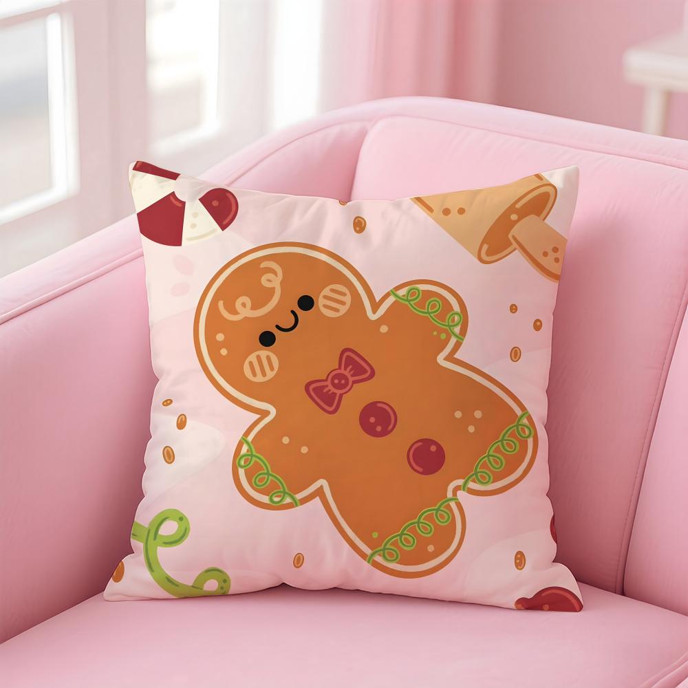 Cute A-Adorable Ginger B-Bread Cushion Cover Comfortable Reversible Pillow Cover Ideal for Car Sofa Bedroom & Beyond