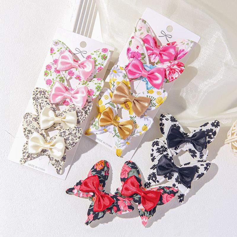 New 4Pcs Flower Butterfly Hair Clips Girls Favorite Fashion Lovly Barrettes Clips Gift Baby Hair Accessories