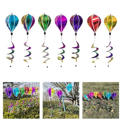 Durable PVC Weather Resistant Rotating Hot Air Balloon Wind Spinner Decoration for Garden and Patios Use Long Lastingly