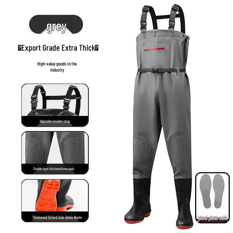 Men's Waterproof Integrated Wading Pants with Boots