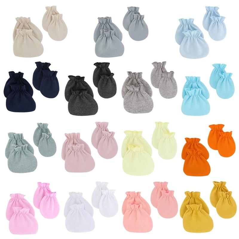 2 Pairs Face for Protection Soft Cotton Hands Ankle Socks No Scratch Mittens Socks Set Not  Scratching Gloves Foot Cover