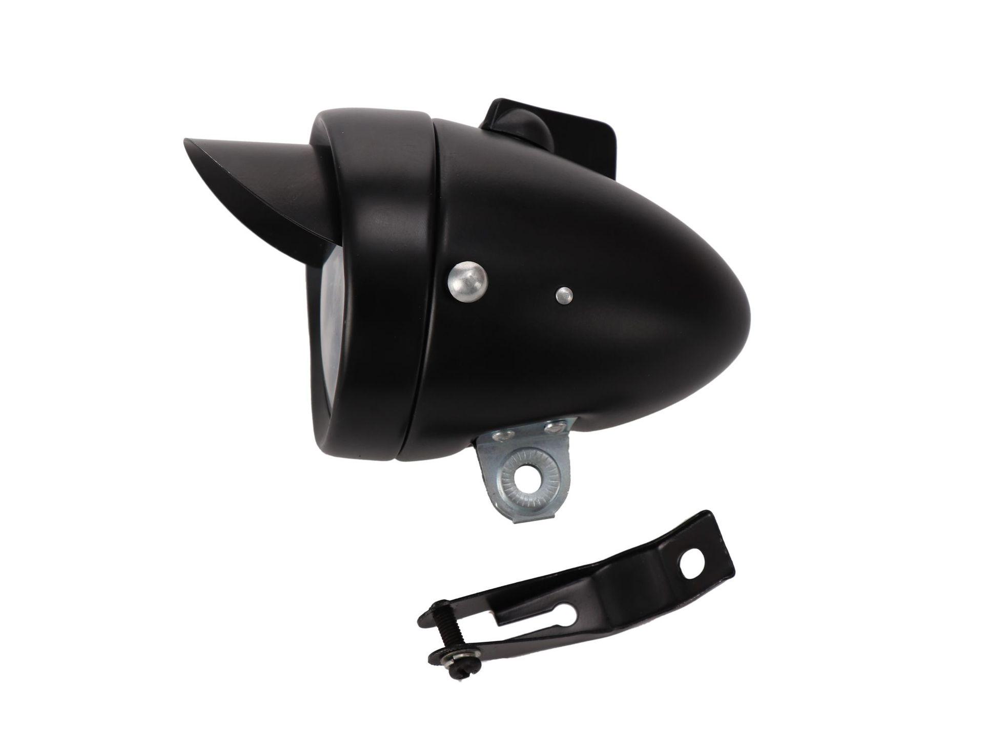 

Retro Black Metal Bicycle Headlight Visor - High Lumen, Long Range 1LED for Beach Riding