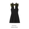 Kaslead New Arrival Women's Clothing Fashion Style Fashion Velvet Oversized Bowknot Decoration Dress 9058777
