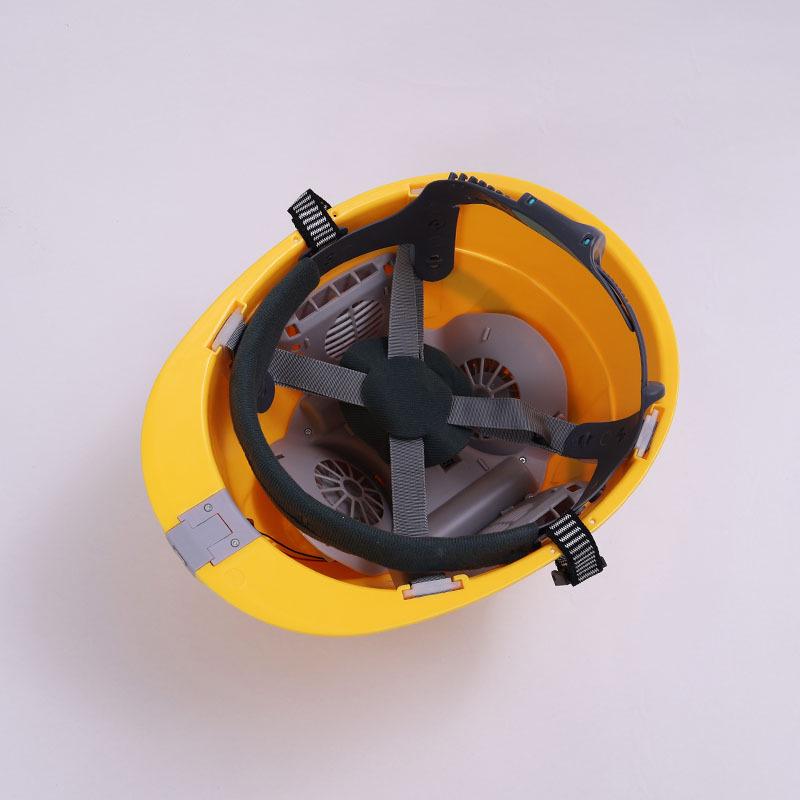 Cooling Safety Helmet with 4 Fans & Lights for Construction